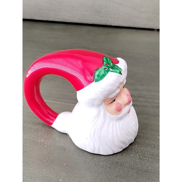 Vtg Christmas Santa Claus Napkin Ring Set of 4 Fun & Funky Napkin Holders - Picture 3 of 6